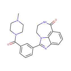 CN1CCN(C(=O)c2cccc(-c3nc4cccc5c4n3CCNC5=O)c2)CC1 ZINC000013858434