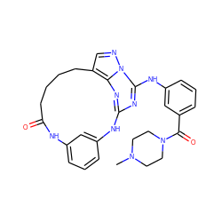 CN1CCN(C(=O)c2cccc(Nc3nc4nc5c(cnn35)CCCCC(=O)Nc3cccc(c3)N4)c2)CC1 ZINC000029129509