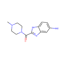 CN1CCN(C(=O)c2nc3cc(N)ccc3[nH]2)CC1 ZINC000013678209