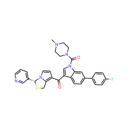 CN1CCN(C(=O)n2cc(C(=O)c3ccn4c3CS[C@@H]4c3cccnc3)c3ccc(-c4ccc(F)cc4)cc32)CC1 ZINC000026730256