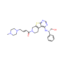 CN1CCN(C/C=C/C(=O)N2CCc3c(sc4ncnc(N[C@H](CO)c5ccccc5)c34)C2)CC1 ZINC000064513217