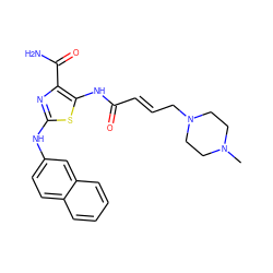 CN1CCN(C/C=C/C(=O)Nc2sc(Nc3ccc4ccccc4c3)nc2C(N)=O)CC1 ZINC000473164995