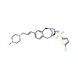 CN1CCN(C/C=C/c2ccc3c(c2)C[C@H]2CC[C@@H](C3)[C@H]2NS(=O)(=O)c2ccc(Cl)s2)CC1 ZINC000028118980