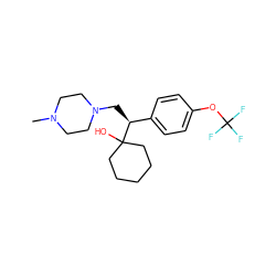 CN1CCN(C[C@@H](c2ccc(OC(F)(F)F)cc2)C2(O)CCCCC2)CC1 ZINC000034575556