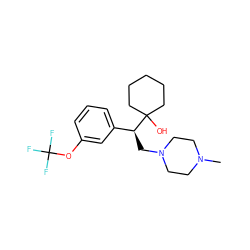 CN1CCN(C[C@@H](c2cccc(OC(F)(F)F)c2)C2(O)CCCCC2)CC1 ZINC000040395508