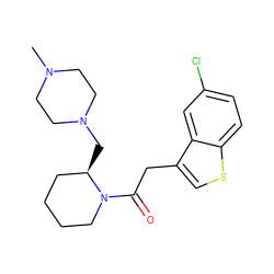 CN1CCN(C[C@@H]2CCCCN2C(=O)Cc2csc3ccc(Cl)cc23)CC1 ZINC000029043266