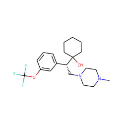 CN1CCN(C[C@H](c2cccc(OC(F)(F)F)c2)C2(O)CCCCC2)CC1 ZINC000035847318