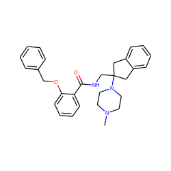 CN1CCN(C2(CNC(=O)c3ccccc3OCc3ccccc3)Cc3ccccc3C2)CC1 ZINC000072180248