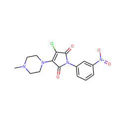 CN1CCN(C2=C(Cl)C(=O)N(c3cccc([N+](=O)[O-])c3)C2=O)CC1 ZINC000064526945