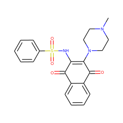 CN1CCN(C2=C(NS(=O)(=O)c3ccccc3)C(=O)c3ccccc3C2=O)CC1 ZINC000020024925