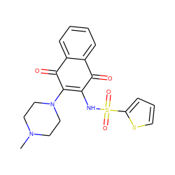 CN1CCN(C2=C(NS(=O)(=O)c3cccs3)C(=O)c3ccccc3C2=O)CC1 ZINC000004974034