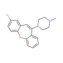 CN1CCN(C2=Cc3cc(Cl)ccc3Oc3ccccc32)CC1 ZINC000013738223