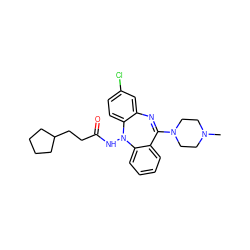 CN1CCN(C2=Nc3cc(Cl)ccc3N(NC(=O)CCC3CCCC3)c3ccccc32)CC1 ZINC000036089341