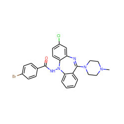 CN1CCN(C2=Nc3cc(Cl)ccc3N(NC(=O)c3ccc(Br)cc3)c3ccccc32)CC1 ZINC000036089367