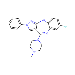 CN1CCN(C2=Nc3cc(F)ccc3Nc3nn(-c4ccccc4)cc32)CC1 ZINC000026576428