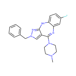 CN1CCN(C2=Nc3cc(F)ccc3Nc3nn(Cc4ccccc4)cc32)CC1 ZINC000026573919