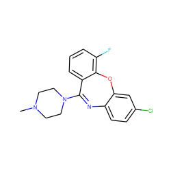 CN1CCN(C2=Nc3ccc(Cl)cc3Oc3c(F)cccc32)CC1 ZINC000036473907