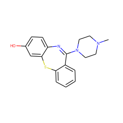 CN1CCN(C2=Nc3ccc(O)cc3Sc3ccccc32)CC1 ZINC000013861664