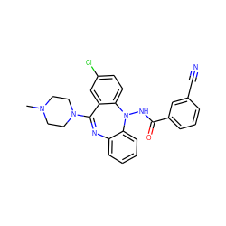 CN1CCN(C2=Nc3ccccc3N(NC(=O)c3cccc(C#N)c3)c3ccc(Cl)cc32)CC1 ZINC000036089357