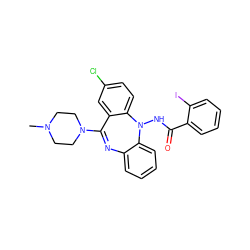 CN1CCN(C2=Nc3ccccc3N(NC(=O)c3ccccc3I)c3ccc(Cl)cc32)CC1 ZINC000036089499