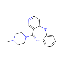 CN1CCN(C2=Nc3ccccc3Nc3ccncc32)CC1 ZINC000013832144