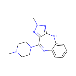 CN1CCN(C2=Nc3ccccc3Nc3nn(C)nc32)CC1 ZINC000026404954