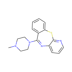 CN1CCN(C2=Nc3cccnc3Sc3ccccc32)CC1 ZINC000013734580