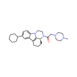 CN1CCN(CC(=O)N2CCn3c4c(c5cc(C6CCCCC6)ccc53)CCC[C@@H]42)CC1 ZINC000019316049