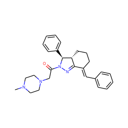 CN1CCN(CC(=O)N2N=C3/C(=C/c4ccccc4)CCC[C@H]3[C@@H]2c2ccccc2)CC1 ZINC000023478089