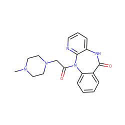 CN1CCN(CC(=O)N2c3ccccc3C(=O)Nc3cccnc32)CC1 ZINC000019632927