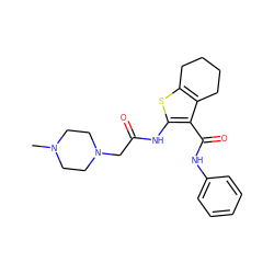 CN1CCN(CC(=O)Nc2sc3c(c2C(=O)Nc2ccccc2)CCCC3)CC1 ZINC000020481640