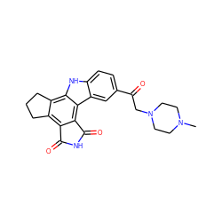 CN1CCN(CC(=O)c2ccc3[nH]c4c5c(c6c(c4c3c2)C(=O)NC6=O)CCC5)CC1 ZINC000034342189