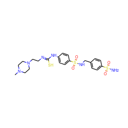 CN1CCN(CC/N=C(\S)Nc2ccc(S(=O)(=O)NCc3ccc(S(N)(=O)=O)cc3)cc2)CC1 ZINC000028523233