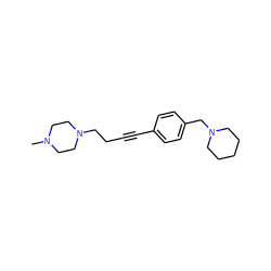 CN1CCN(CCC#Cc2ccc(CN3CCCCC3)cc2)CC1 ZINC000034322295