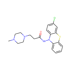 CN1CCN(CCC(=O)NN2c3ccccc3Sc3cc(Cl)ccc32)CC1 ZINC000073161112