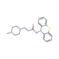 CN1CCN(CCC(=O)NN2c3ccccc3Sc3ccccc32)CC1 ZINC000073161109