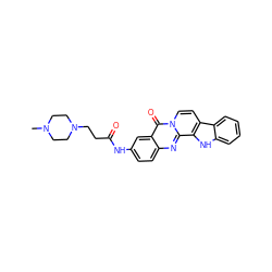 CN1CCN(CCC(=O)Nc2ccc3nc4c5[nH]c6ccccc6c5ccn4c(=O)c3c2)CC1 ZINC000096258315