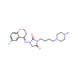 CN1CCN(CCCCN2C(=O)CN(/N=C3\CCOc4ccc(Cl)cc43)C2=O)CC1 ZINC000040914747