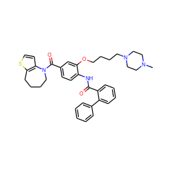 CN1CCN(CCCCOc2cc(C(=O)N3CCCCc4sccc43)ccc2NC(=O)c2ccccc2-c2ccccc2)CC1 ZINC000028106283