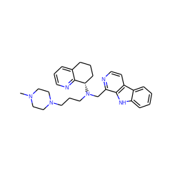 CN1CCN(CCCN(Cc2nccc3c2[nH]c2ccccc23)[C@H]2CCCc3cccnc32)CC1 ZINC000208475365