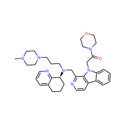 CN1CCN(CCCN(Cc2nccc3c4ccccc4n(CC(=O)N4CCOCC4)c23)[C@H]2CCCc3cccnc32)CC1 ZINC000200687105