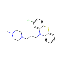 CN1CCN(CCCN2c3ccccc3Sc3ccc(Cl)cc32)CC1 ZINC000019796018