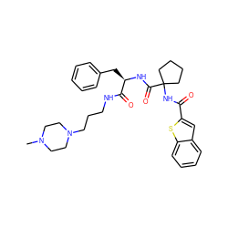 CN1CCN(CCCNC(=O)[C@@H](Cc2ccccc2)NC(=O)C2(NC(=O)c3cc4ccccc4s3)CCCC2)CC1 ZINC000028825216