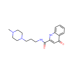 CN1CCN(CCCNC(=O)c2cc(=O)c3ccccc3[nH]2)CC1 ZINC000022594095