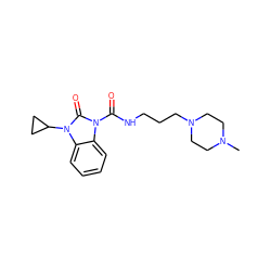 CN1CCN(CCCNC(=O)n2c(=O)n(C3CC3)c3ccccc32)CC1 ZINC000022939318