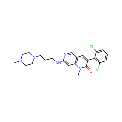 CN1CCN(CCCNc2cc3c(cn2)cc(-c2c(Cl)cccc2Cl)c(=O)n3C)CC1 ZINC000019368594