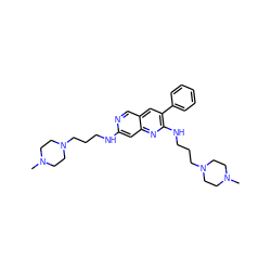 CN1CCN(CCCNc2cc3nc(NCCCN4CCN(C)CC4)c(-c4ccccc4)cc3cn2)CC1 ZINC000022933818