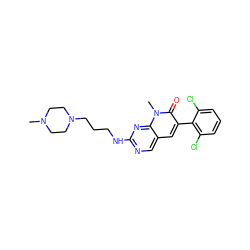 CN1CCN(CCCNc2ncc3cc(-c4c(Cl)cccc4Cl)c(=O)n(C)c3n2)CC1 ZINC000021289553