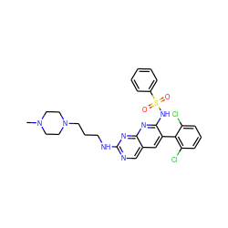 CN1CCN(CCCNc2ncc3cc(-c4c(Cl)cccc4Cl)c(NS(=O)(=O)c4ccccc4)nc3n2)CC1 ZINC000023357790