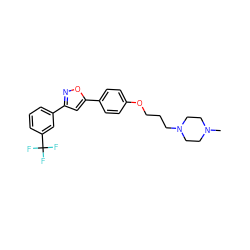 CN1CCN(CCCOc2ccc(-c3cc(-c4cccc(C(F)(F)F)c4)no3)cc2)CC1 ZINC000028375365